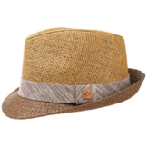 Albany Trilby Strohhut Strandhut Sommerhut Fedora Sonnenhut Hut Strohtrilby Chillouts Sommerhut Sonnenhut (L/58-59 - natur) -