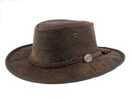 Barmah versenkbarer Aussie Bronco Leder Hat – leicht & Wasserdicht 1060, Braun, 1060 -