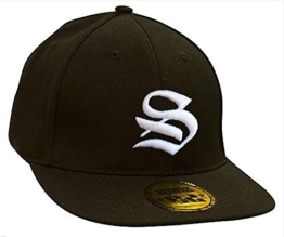 Baseball Cap Caps Gotischen Buchstaben A-Z schwarz with Adjustable Strap Snapback Gothic MFAZ Morefaz Ltd (S) -