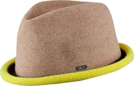 Boston - moderner Trilby Hut in 4 Farben mit farbig abgesetzer Krempe - Top Qualität (beige/gelb L-XL 58-61cm) -