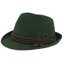 Breiter - Moderner kleiner Trachtenhut für Herren und Damen in zwei Farben - grün 58 -