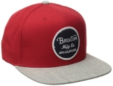 Brixton Unisex Baseballkappe Wheeler Snapback, Red/Light Heather Grey, One Size, BRIMCAPWHES -