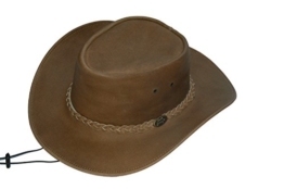 Broome - Cowboyhut aus Rindsleder mit Kinnriemen, Hellbraun, Größe XL -