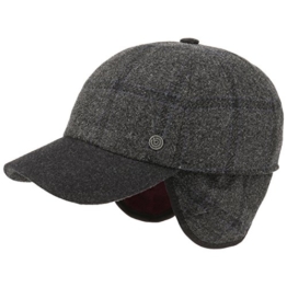 bugatti Patrick Cap mit Ohrenklappen Wollcap Wintercap Basecap Baseballcap Kappe mit Ohrenschutz Wintercap Cap (61 cm - anthrazit) -