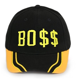Cotton Baseball Mütze Cap Caps Bad Hair Day schwarz meow Snapback with Snap Back (Boss yellow) -
