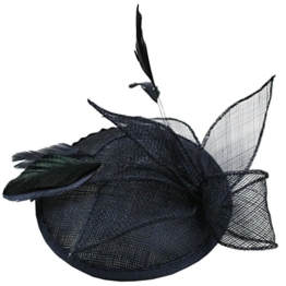 Damen elegante Sinamay Feather Fascinator Hut Haar Clip Zubehör Cocktail Royal Ascot -