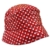 Damen Madchen Muster Gesteppter Regenhut Rot Polka Dot -