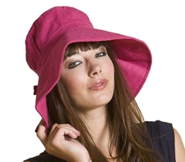 Damen Sommerhut Breite Krempe gefaltetes Design (Rosa) -