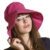 Damen Sommerhut Breite Krempe gefaltetes Design (Rosa) -