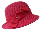 Damenhut SEEBERGER Naturstroh ruby red Glockenhut Sommerhut Cloche -