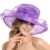 Discoball® Damen Damenhut Sommer Hut Sonnenschutz Sonnenhüte Sonnenhut Organza Fascinator Hut Kappen Bowler Hut Faltbare mit Blumen Wide Brim Ideal für Sommer Strand Kirche Party Hochzeit (Lila) - 