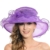 Discoball® Damen Damenhut Sommer Hut Sonnenschutz Sonnenhüte Sonnenhut Organza Fascinator Hut Kappen Bowler Hut Faltbare mit Blumen Wide Brim Ideal für Sommer Strand Kirche Party Hochzeit (Lila) -