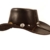 Echt Leder Outdoor Cowboyhut Westernhut Dunkelbraun - Split Leather (S, Dunkelbraun) - 