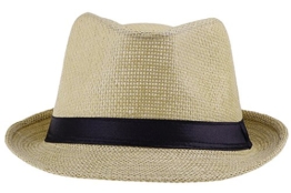 Eozy 1 Stück Panamahut Damenhut Herrenhut Fedora Trilby Unisex (Beige) -