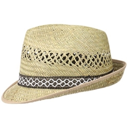 Erntehelfer Strohhut (Sonnenschutz) für Damen und Herren, cooler und modischer Sonnenhut im Trilby Look für den Sommer am Strand oder im Urlaub, verschiedene Größen, Farbe natur, Gr: 58 cm -