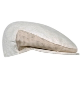 Fiebig Herrenflatcap Flatcap Schiebermütze Gatsby Sportcap Sportmütze Golfermütze Schirmmütze einfarbig für Männer (FI-41206-S16-HE0-111-61) in weiß, Größe 61 inkl. EveryHead-Hutfibel -