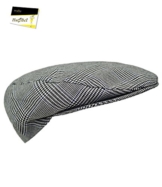 Fiebig Herrenflatcap Flatcap Schiebermütze Gatsby Sportcap Sportmütze Golfermütze Schirmmütze kariert für Männer (FI-41245-S16-HE1-83-57) in Grau, Größe 57 inkl. EveryHead-Hutfibel -