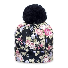 Fullprint Beanie All Over Unisex Strickmütze Wollmütze Blogger Statment Unisex verschieden Farben (Black Roses) -