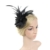 Hochzeit Damen Feder Fascinator Haarreif Blume Schleier Hut Kopfband Haar-Accessoires - Schwarz - 