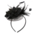 Hochzeit Damen Feder Fascinator Haarreif Blume Schleier Hut Kopfband Haar-Accessoires - Schwarz -