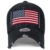 ililily USA Flagge Flicken Denim Baumwolle klassischer Stil abgenutztes Aussehen Baseball Cap Trucker Cap Hut , Black Denim - 