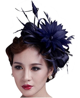 Kapmore Blume Stirnband Festival Party Hochzeit Headpiece Haar Zubehör (One Size, Black) (Navy) -