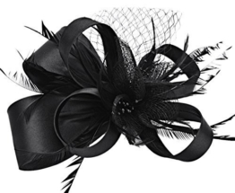 Kapmore Frauen Hochzeit Haar Clip Hut haarschmuck blumen Fascinator mit Schleier Perlen Feder -