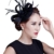 Kapmore Frauen Sinamay Fascinator Hut Feder Partei Pillbox Hut Flower Derby Hut (One Size, Black 1) - 