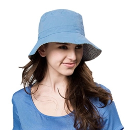 Kenmont Sommer-Frauen großer Rand faltbare Eimer UV-Schutz Sonnenhut Strand Cap (blau) -