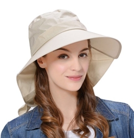 Kuyou Damen Outdoor Sommer Kappe Sonnenhut Strandhut Anti-UV-Hut (Beige) -