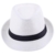 La vogue Unisex Panama Hut Fedora Trilby Sonnenhut mit Stoffband (1 weiß) - 