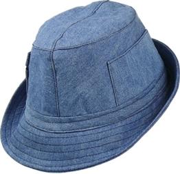 leichter Stoffhut mit seitlichen Taschen, Kopfgröße:57;Farben:jeansblau -