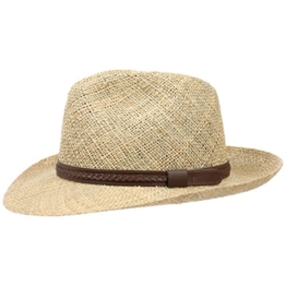 Lierys Fabriano Fino Strohhut Sonnenhut Sommerhut Hut Strandhut Fedora für Damen Herren Sommerhut Strohhut Frühjahr Sommer (L/58-59 - natur) -