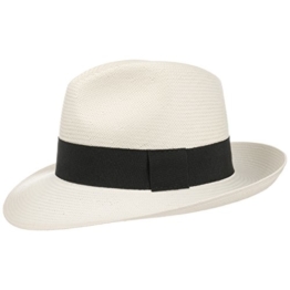 Lierys Fine Mountain Strohhut Sommerhut Strandhut Hut Sonnenhut Bogarthut Fedora für Damen Herren Bogarthut Sommerhut mit Ripsband Frühjahr Sommer (XL/60-61 - weiß) -