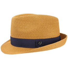 Lierys Lavito Fine Trilby Hanfhut Strohhut Hut Strandhut Sommerhut Sonnenhut für Damen Herren Hanfhut Sommerhut mit Ripsband Frühjahr Sommer (One Size - hellbraun) -