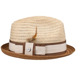 Lierys Lobbia Twotone Player Hanfhut Sommerhut Sonnenhut Strohhut Strandhut für Damen Herren Sommerhut Strandhut mit Ripsband Frühjahr Sommer (55 cm - cremeweiß) -