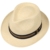 Lierys Sportive Trilby Panamahut Hut Panamatrohhut Strohhut Fedora Strandhut Sommerhut Sonnenhut für Damen Herren Panamahut Fedora mit Einfass Frühjahr Sommer (S/55-56 - natur-dunkelblau) - 