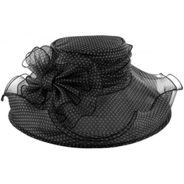 McBURN Jenny Damen Anlasshut für Damen Hochzeitshut Festhut Frühjahr Sommer (One Size - schwarz) -