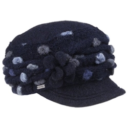 McBURN Punti Schirmkappe Damencap Lana Cotta für Damen Walkmütze Wintercap mit Futter Herbst Winter (One Size - blau) -