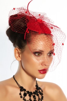 Mini-Hut / Fascinator - rot -