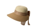 Miuno® Damen Sonnenhut Partyhut Stroh Hut Schleife H51055 (camel) -