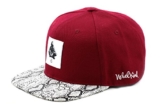 Nebelkind Snapback Cap bordeauxrot mit Schirm aus Schlangenhautimitat onesize unisex -