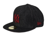 New Era Denim Fit Cap NY YANKEES Schwarz Rot, Size:7 -