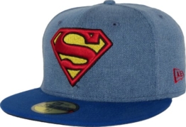 New Era Denim Hero Cap - SUPERMAN - Denim Blue-Royal, Size:7 1/4 -