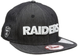 New Era Erwachsene Baseball Cap Mütze NFL Oakland Raiders Denim Original Fit 9Fifty, Black, S/M, 11148224 -