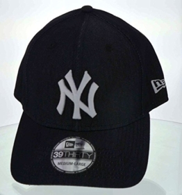 New Era Herren Flexfitted Cap Stretch Denim NY Yankees schwarz schwarz S/M -