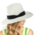 NYfashion101 Leichter mit solidem Farbenband umspannter Panama Fedora Sonnenhut -