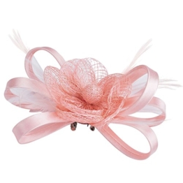 Pillbox Hut Blume Fascinator Korsage Brosche Pin Haarspange Feder -