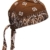 Rocker Biker Bandana Cap (Braun Weiß) - 