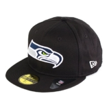 SEATTLE SEAHAWKS - NEW ERA 59FIFTY CAP - BLACK BASE - BLACK -